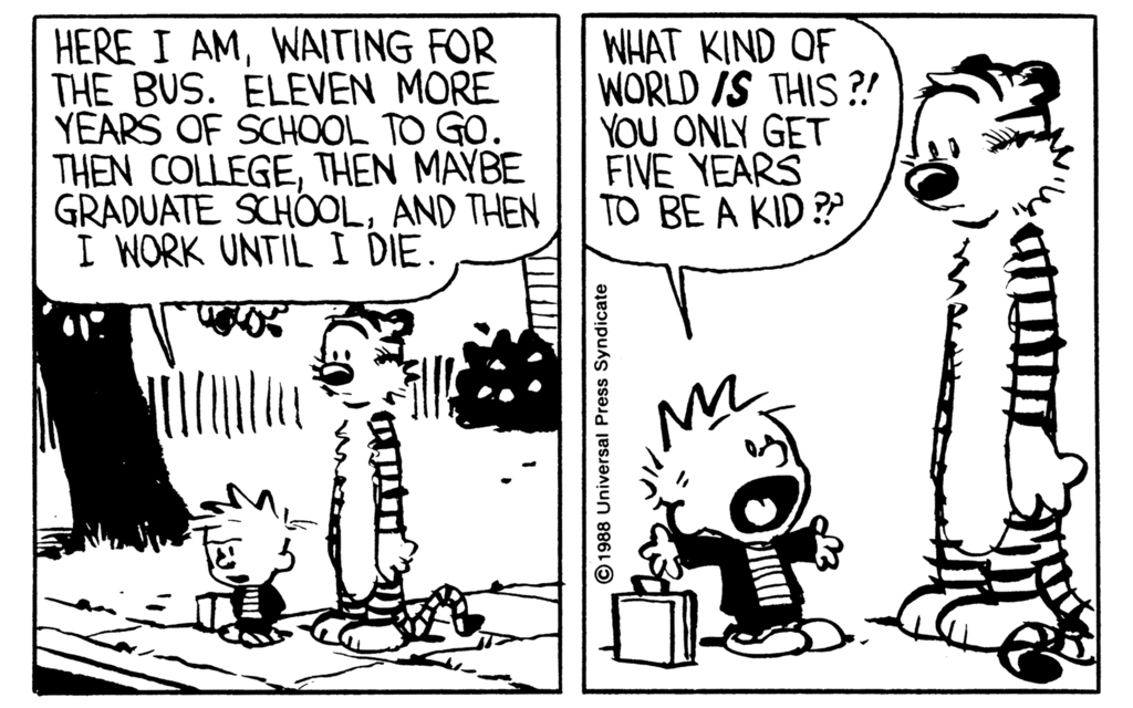 Calvin and Hobbes: Bus Stop Musings